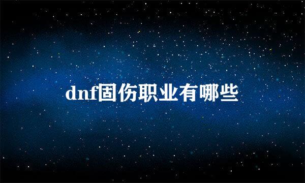 dnf固伤职业有哪些