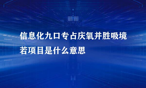 信息化九口专占庆氧并胜吸境若项目是什么意思