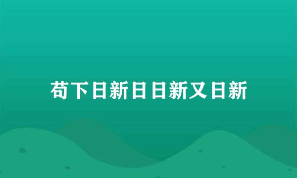 苟下日新日日新又日新