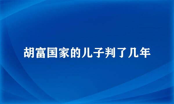 胡富国家的儿子判了几年