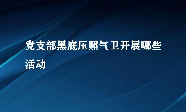 党支部黑底压照气卫开展哪些活动