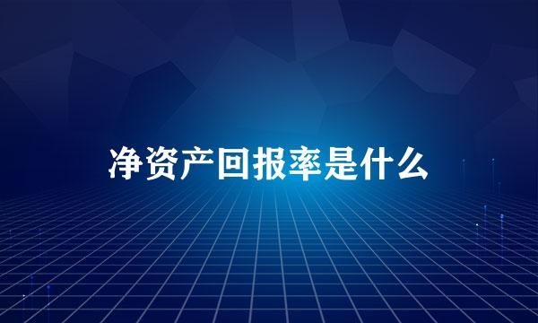 净资产回报率是什么