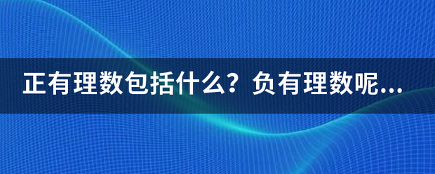 正有理数包括什么？负有理数呢？谢谢