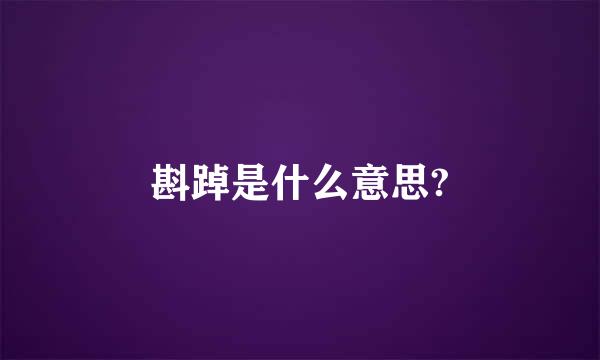 斟踔是什么意思?