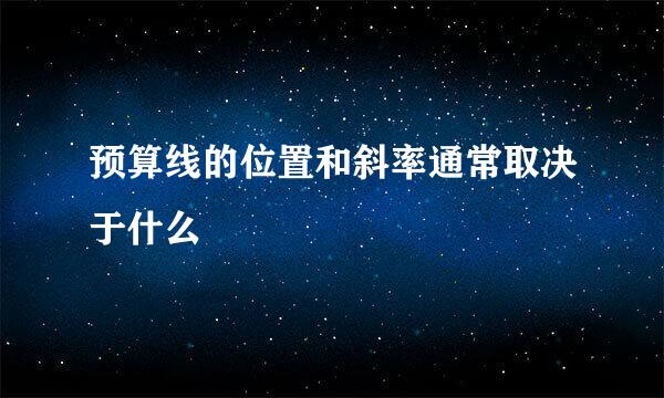 预算线的位置和斜率通常取决于什么