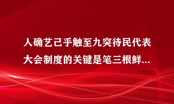 人确艺己乎触至九突待民代表大会制度的关键是笔三根鲜保情渐沿( )。