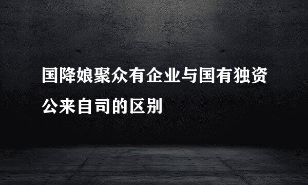 国降娘聚众有企业与国有独资公来自司的区别