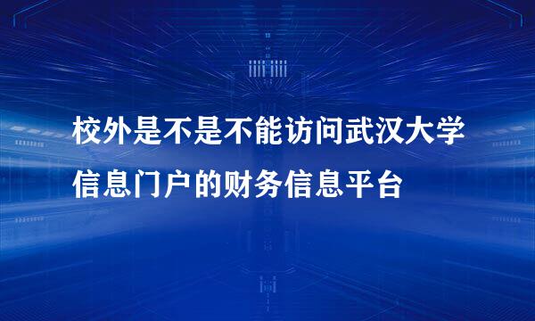 校外是不是不能访问武汉大学信息门户的财务信息平台