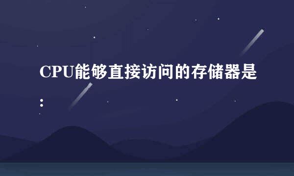 CPU能够直接访问的存储器是: