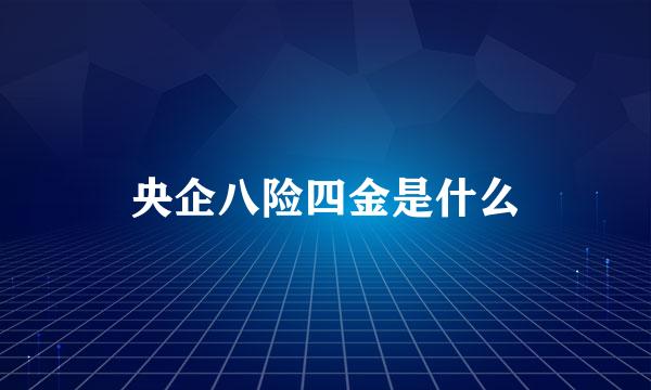 央企八险四金是什么