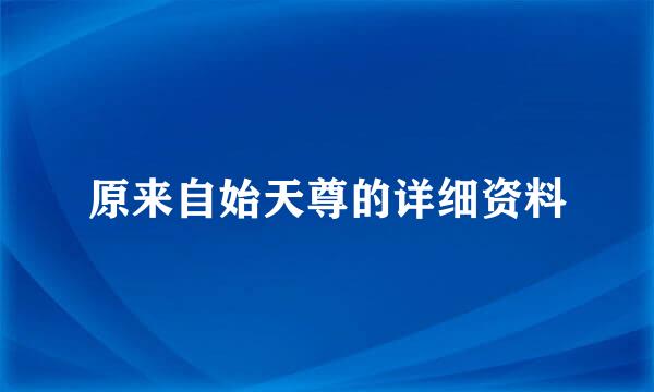 原来自始天尊的详细资料