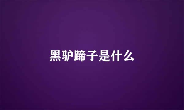 黑驴蹄子是什么