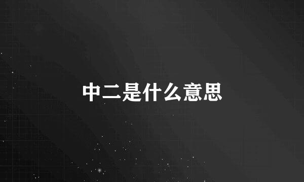 中二是什么意思