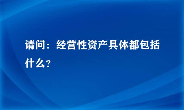 请问：经营性资产具体都包括什么？