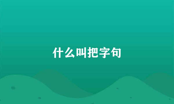 什么叫把字句