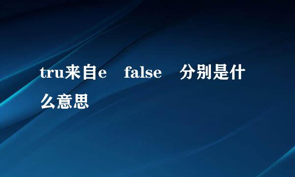 tru来自e false 分别是什么意思