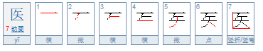 医的笔顺笔画？