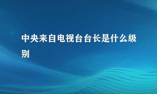 中央来自电视台台长是什么级别