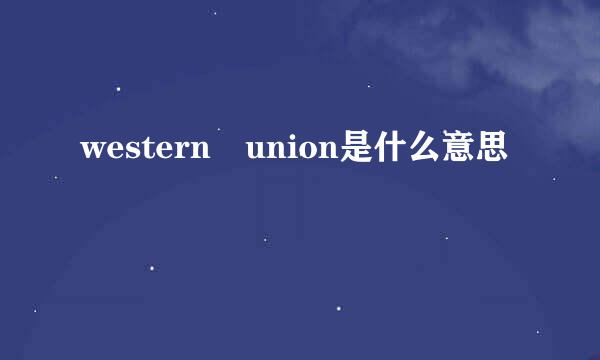 western union是什么意思