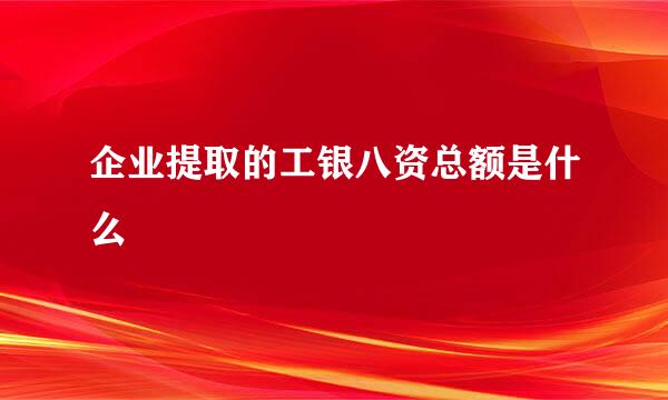 企业提取的工银八资总额是什么