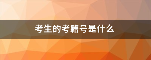 考生来自的考籍号是什么