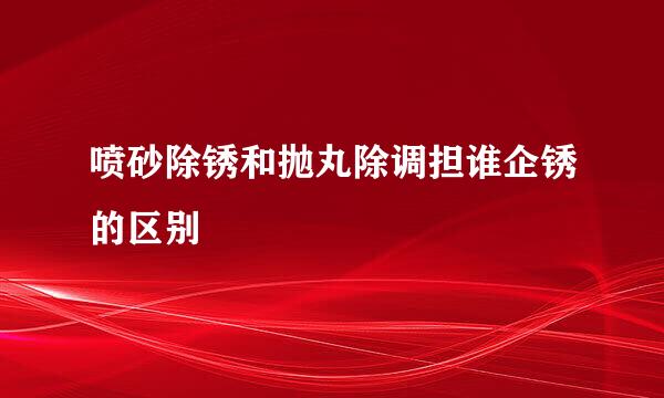 喷砂除锈和抛丸除调担谁企锈的区别