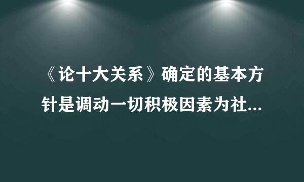 《论十大关系》确定的基本方针是调动一切积极因素为社会主义事业服务。