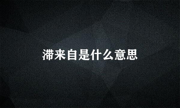 滞来自是什么意思