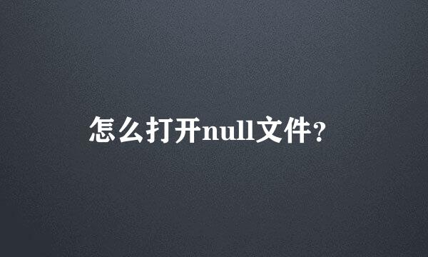 怎么打开null文件？