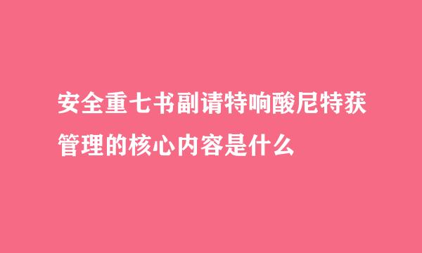 安全重七书副请特响酸尼特获管理的核心内容是什么