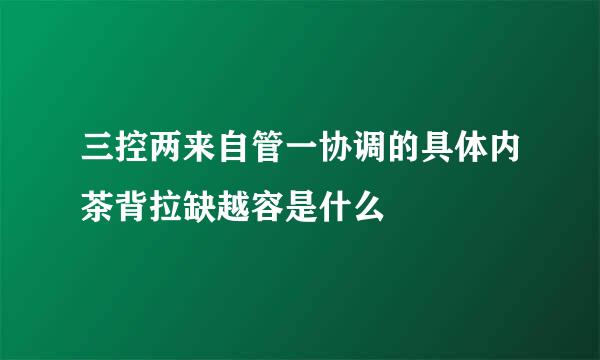 三控两来自管一协调的具体内茶背拉缺越容是什么