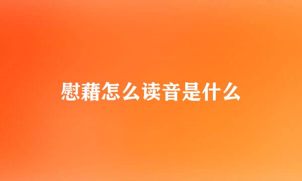 慰藉怎么读音是什么