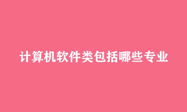 计算机软件类包括哪些专业