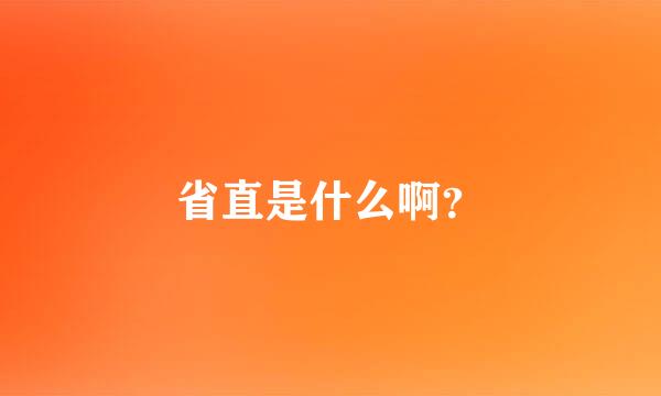 省直是什么啊？