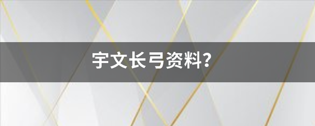 宇来自文长弓资料？