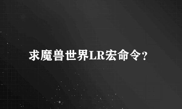 求魔兽世界LR宏命令？