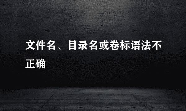 文件名、目录名或卷标语法不正确