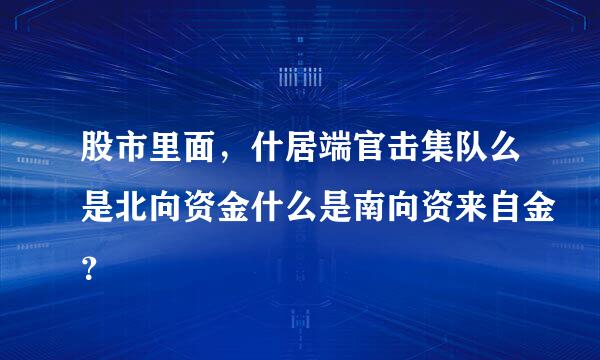 股市里面，什居端官击集队么是北向资金什么是南向资来自金？