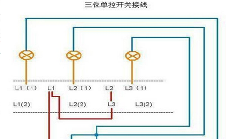 三开单控开关接来自线图