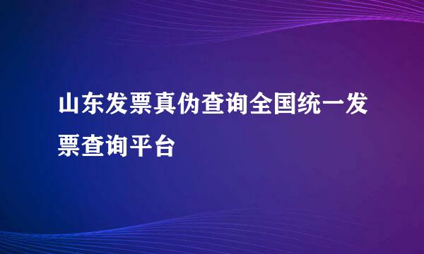 山东发票真伪查询全国统一发票查询平台