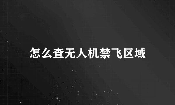 怎么查无人机禁飞区域