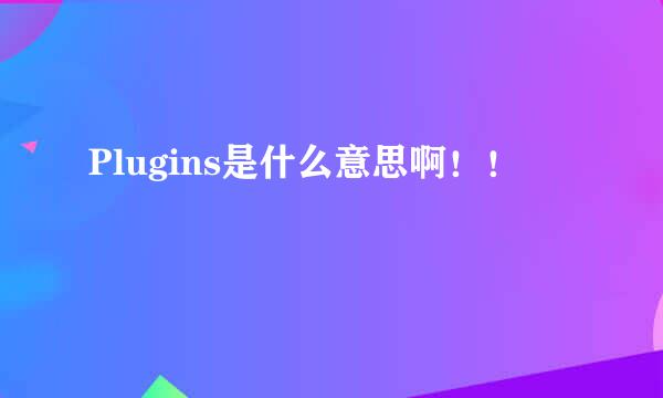 Plugins是什么意思啊！！