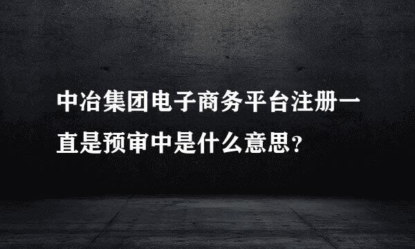 中冶集团电子商务平台注册一直是预审中是什么意思？