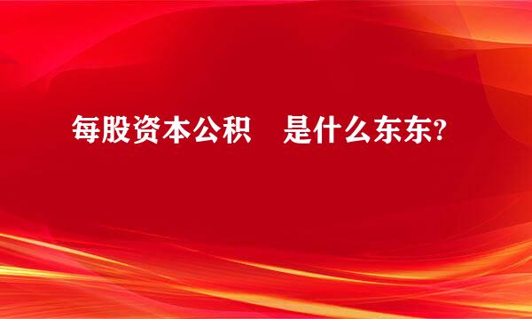 每股资本公积 是什么东东?