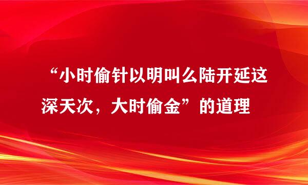 “小时偷针以明叫么陆开延这深天次，大时偷金”的道理