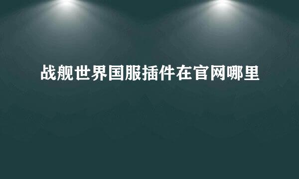 战舰世界国服插件在官网哪里