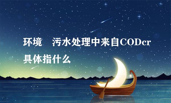 环境 污水处理中来自CODcr具体指什么