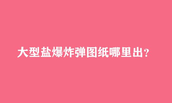 大型盐爆炸弹图纸哪里出？