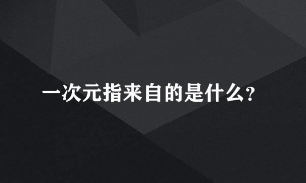 一次元指来自的是什么？