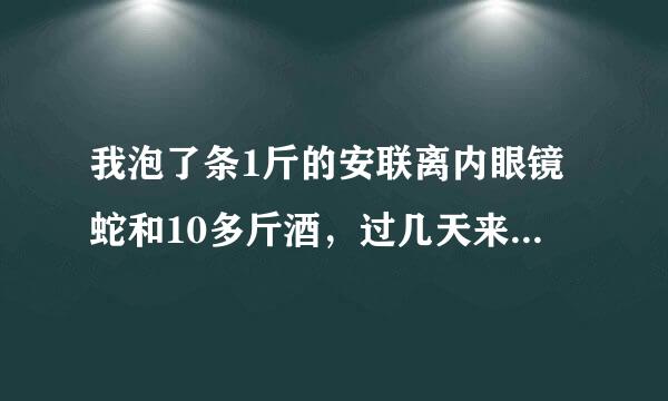 我泡了条1斤的安联离内眼镜蛇和10多斤酒，过几天来自蛇肚皮浮出面，已经死了。然后